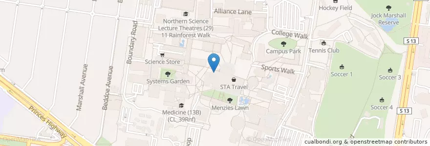 Mapa de ubicacion de Monash University Health Service en Austrália, Victoria, City Of Monash.