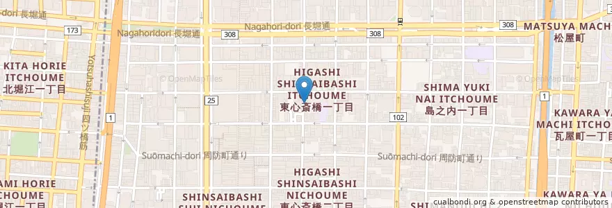 Mapa de ubicacion de ファンタジスタ en Japon, Préfecture D'Osaka, 大阪市, 中央区.