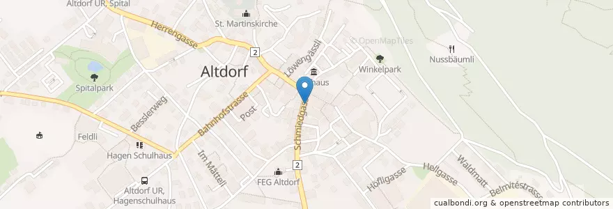 Mapa de ubicacion de Cafe Danioth en Suíça, Uri, Altdorf (Ur).