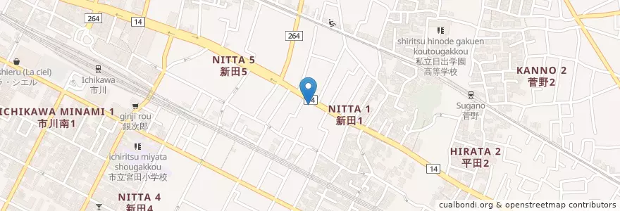 Mapa de ubicacion de Chapel of Adoration en Japón, Prefectura De Chiba, 市川市.