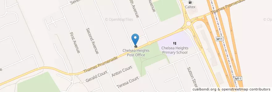 Mapa de ubicacion de Chelsea Heights Post Office en Avustralya, Victoria, City Of Kingston.
