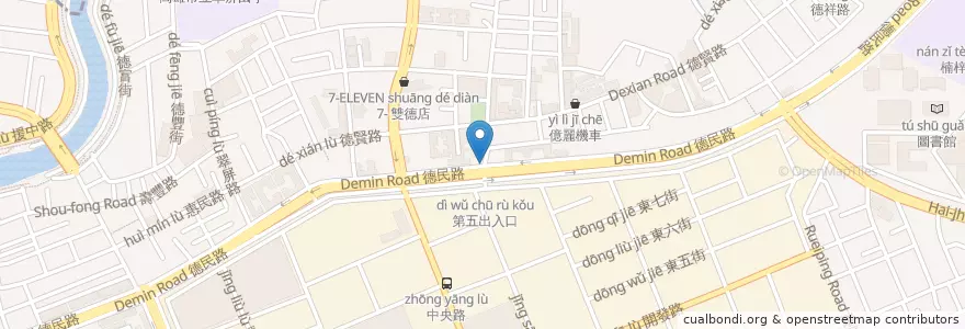 Mapa de ubicacion de 鱻味平價海鮮 en Taiwán, Kaohsiung, 楠梓區.
