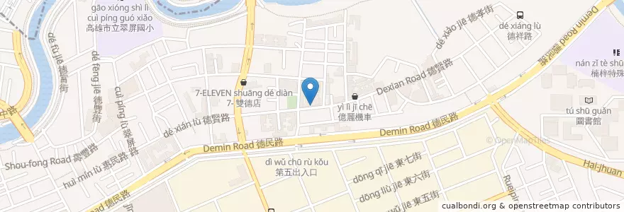 Mapa de ubicacion de 牛肉英麵館 en Taiwán, Kaohsiung, 楠梓區.