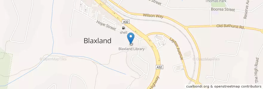Mapa de ubicacion de Blaxland Library en Austrália, Nova Gales Do Sul, Sydney, Blue Mountains City Council.