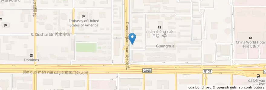 Mapa de ubicacion de Chicken Hero en 中国, 北京市, 河北省, 朝阳区 / Chaoyang.
