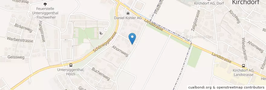 Mapa de ubicacion de Dr.med.vet. Daniel Vincenz Kleintierpraxis en Switzerland, Aargau, Bezirk Baden, Untersiggenthal.