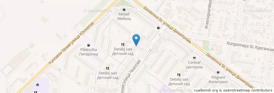 Mapa de ubicacion de Городская поликлиника №1 en Rússia, Distrito Federal Do Sul, Krai De Krasnodar, Адыгея, Городской Округ Майкоп.