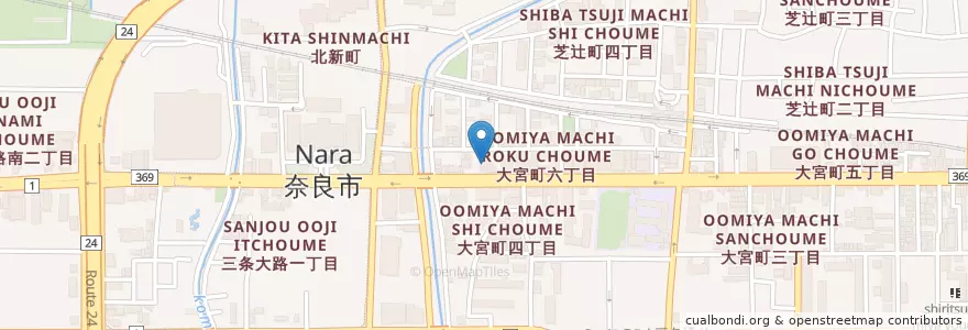 Mapa de ubicacion de 奈良信用金庫 en 日本, 奈良県, 奈良市.