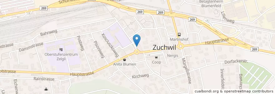 Mapa de ubicacion de Boccalino en Schweiz/Suisse/Svizzera/Svizra, Solothurn, Amtei Bucheggberg-Wasseramt, Bezirk Wasseramt, Zuchwil.