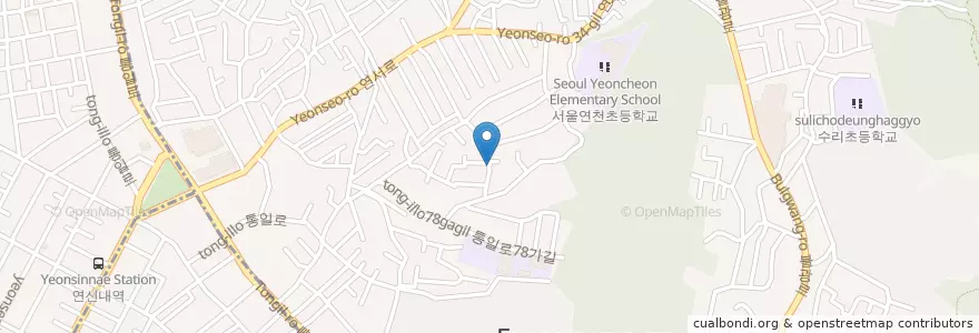Mapa de ubicacion de 은평구 en Südkorea, Seoul, 은평구, 불광1동.