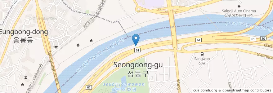 Mapa de ubicacion de 성동구 en Korea Selatan, 서울, 성동구.