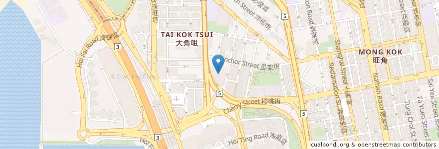 Mapa de ubicacion de Tai Hing en China, Guangdong, Hong Kong, Kowloon, New Territories, Yau Tsim Mong District.