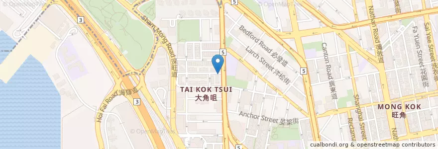 Mapa de ubicacion de Watsons en 중국, 광둥성, 홍콩, 가우룽, 신제, 油尖旺區 Yau Tsim Mong District.