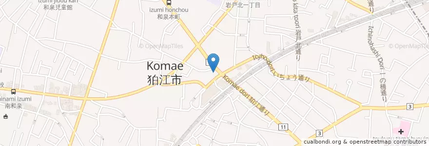 Mapa de ubicacion de 狛江セントラル薬局 en Japón, Tokio, Komae.