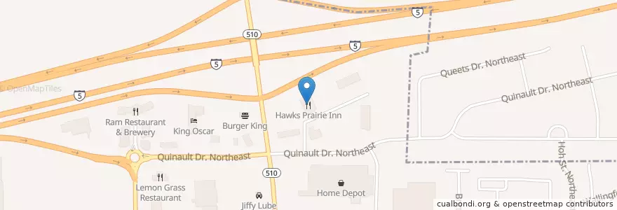 Mapa de ubicacion de Hawks Prairie Inn en Amerika Birleşik Devletleri, Vaşington, Thurston County, Lacey.