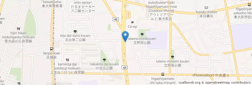 Mapa de ubicacion de トヨタレンタカー en Japón, Tokio, Higashiyamato.