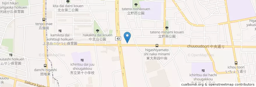 Mapa de ubicacion de 純福音立川協会 en 日本, 東京都, 東大和市.