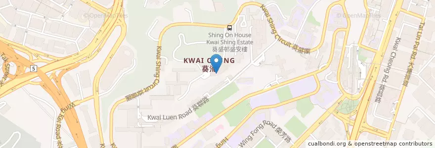 Mapa de ubicacion de 葵盛東邨停車場 Kwai Shing East Estate Car Park en 中国, 广东省, 香港 Hong Kong, 新界 New Territories, 葵青區 Kwai Tsing District.