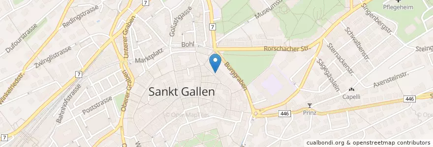 Mapa de ubicacion de Affekt-Bar en スイス, ザンクト・ガレン州, Wahlkreis St. Gallen, St. Gallen.