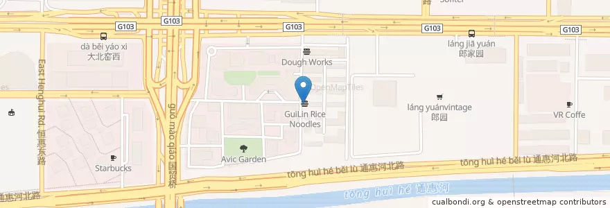 Mapa de ubicacion de GuiLin Rice Noodles en 中国, 北京市, 河北省, 朝阳区.