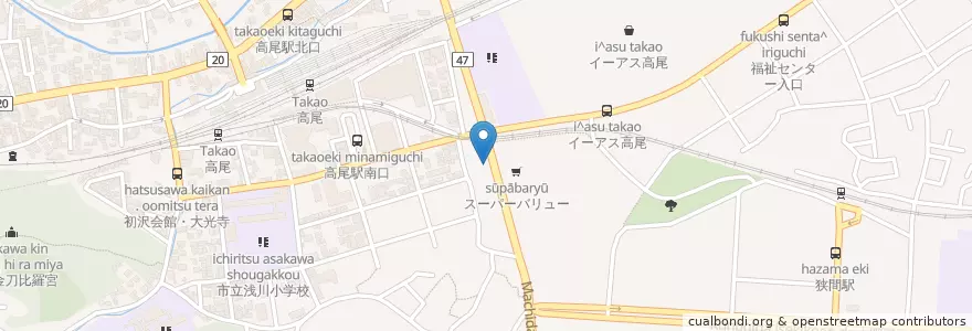 Mapa de ubicacion de オモニの家 en Japan, 東京都, 八王子市.