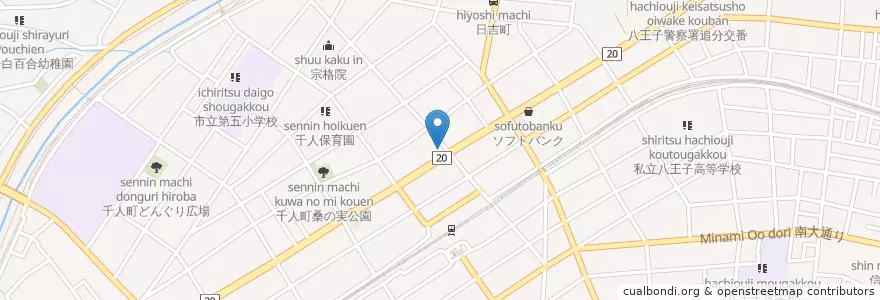 Mapa de ubicacion de タイムズ en Japan, 東京都, 八王子市.