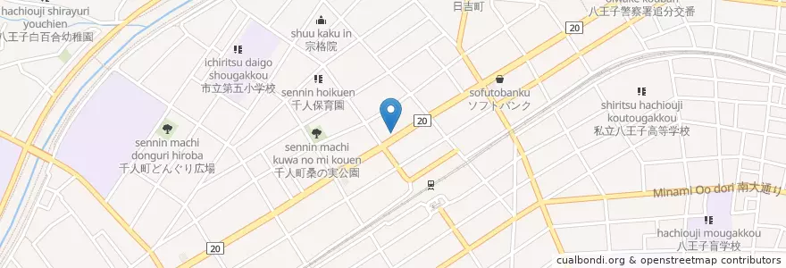 Mapa de ubicacion de 東和銀行 en Япония, Токио, Хатиодзи.