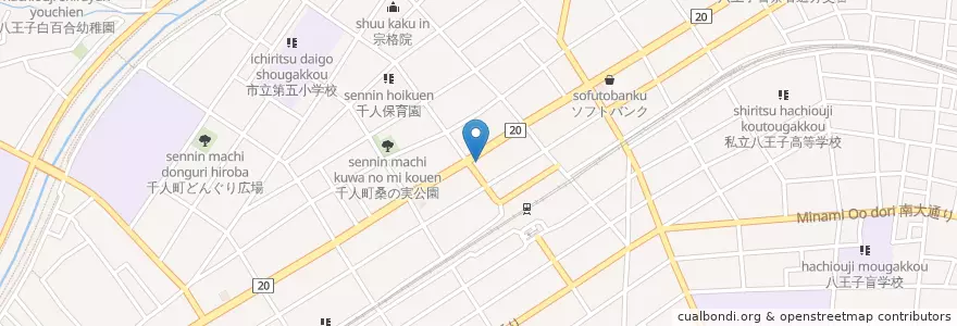 Mapa de ubicacion de ホルモン焼肉 祭 en Japão, Tóquio, 八王子市.