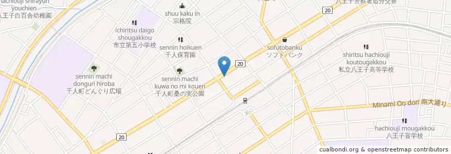 Mapa de ubicacion de まんじまけろーに en Japão, Tóquio, 八王子市.