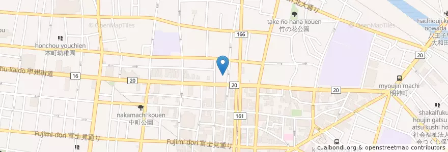 Mapa de ubicacion de 信濃組合parking en Japon, Tokyo, 八王子市.