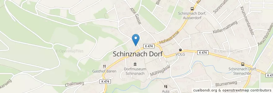 Mapa de ubicacion de s' Kafitassli en Schweiz/Suisse/Svizzera/Svizra, Aargau, Bezirk Brugg, Schinznach.