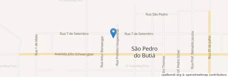 Mapa de ubicacion de São Pedro do Butiá en ブラジル, 南部地域, リオグランデ・ド・スル, Região Geográfica Intermediária De Ijui, Região Geográfica Imediata De Cerro Largo, São Pedro Do Butiá.
