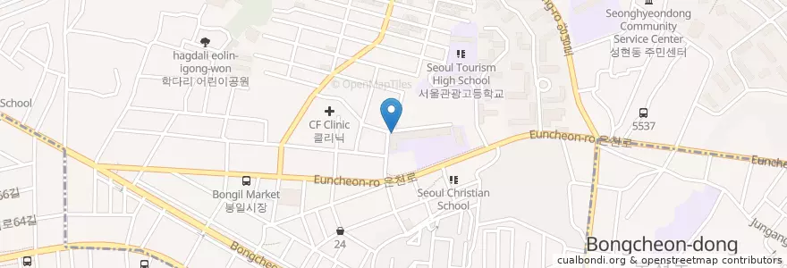 Mapa de ubicacion de 은천동 en 대한민국, 서울, 관악구, 은천동.