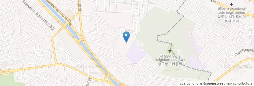 Mapa de ubicacion de 서원동 en 대한민국, 서울, 관악구, 서원동.