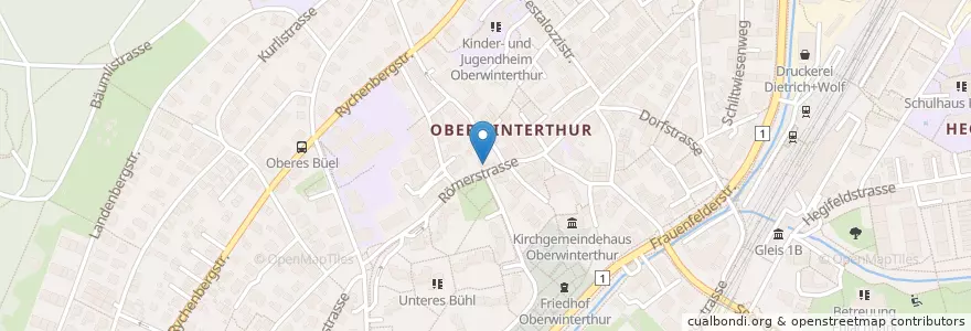 Mapa de ubicacion de Restaurant Sonneck en スイス, チューリッヒ, Bezirk Winterthur, Winterthur.