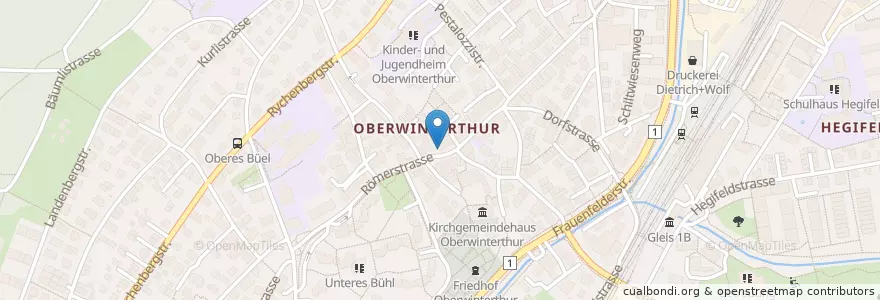 Mapa de ubicacion de Matterhorn en Switzerland, Zurich, Bezirk Winterthur, Winterthur.