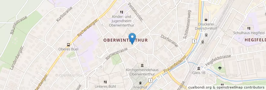 Mapa de ubicacion de Thai Garden / Restaurant Rössli en Suíça, Zurique, Bezirk Winterthur, Winterthur.