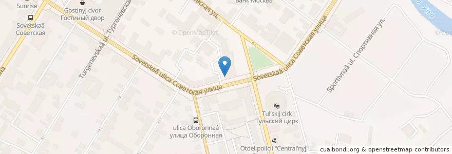 Mapa de ubicacion de Интеза en روسيا, Центральный Федеральный Округ, Тульская Область, Городской Округ Тула.