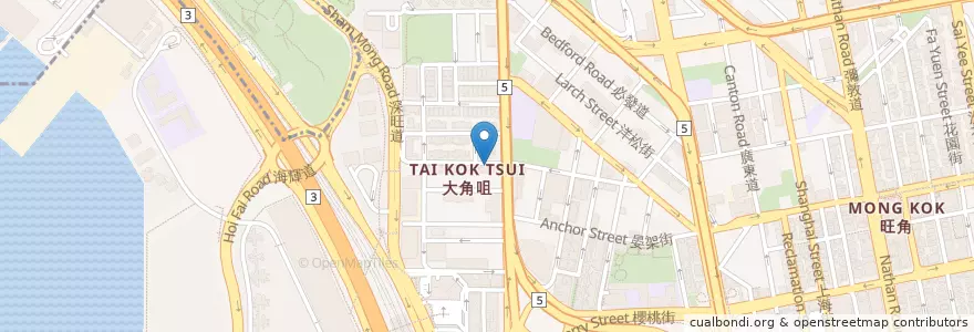Mapa de ubicacion de Mannings en Cina, Guangdong, Hong Kong, Kowloon, Nuovi Territori, 油尖旺區 Yau Tsim Mong District.