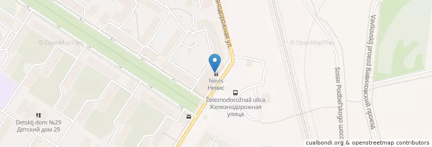 Mapa de ubicacion de Невис en Russie, District Fédéral Du Nord-Ouest, Oblast De Léningrad, Saint-Pétersbourg, Пушкинский Район, Пушкин.