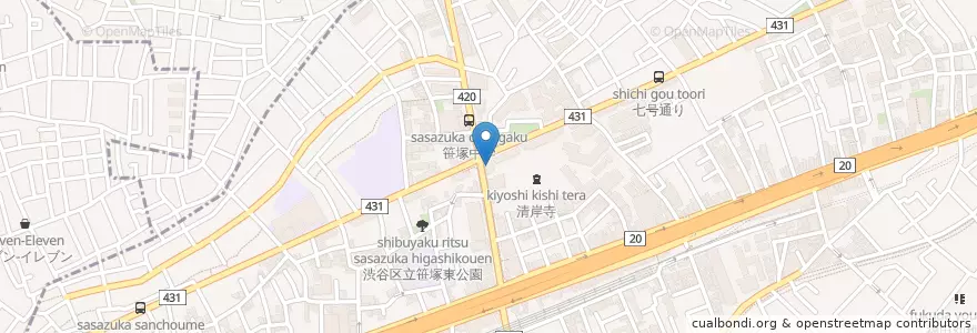Mapa de ubicacion de 串揚げ研究所 en Japon, Tokyo, 渋谷区.