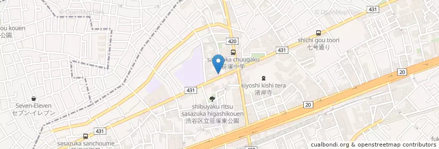 Mapa de ubicacion de Restaurant asa en Japão, Tóquio, 渋谷区.