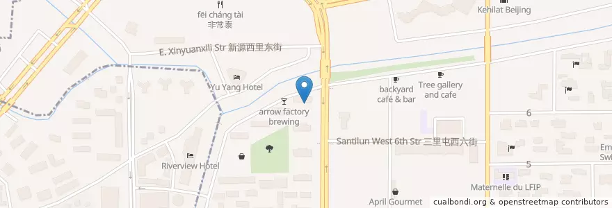 Mapa de ubicacion de Cafe Flatwhite en Chine, Pékin, Hebei, 朝阳区 / Chaoyang.