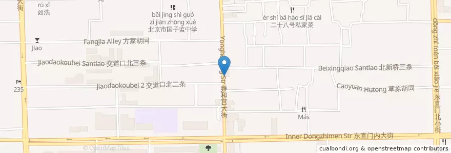 Mapa de ubicacion de Cafe de la Poste en 中国, 北京市, 河北省, 东城区.