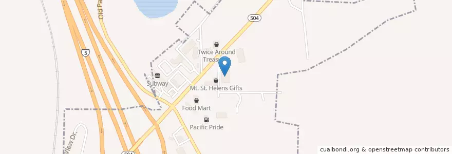 Mapa de ubicacion de Parker's Restaurant en Verenigde Staten, Washington, Cowlitz County, Castle Rock.