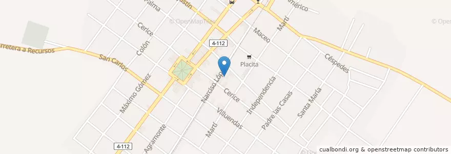 Mapa de ubicacion de Banco popular de Ahorros en کوبا, Cienfuegos, Palmira.