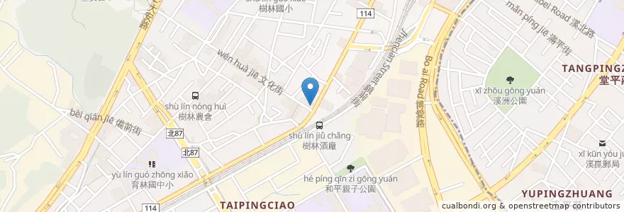Mapa de ubicacion de 日盛國際商業銀行 en تايوان, تايبيه الجديدة, 樹林區.