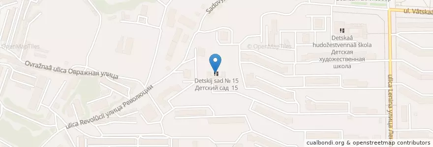 Mapa de ubicacion de Детский сад № 15 en Russia, Volga Federal District, Kirov Oblast, Kirovo-Chepetsk.
