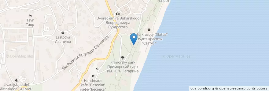 Mapa de ubicacion de Бювет №1 в Ялте en Russia, South Federal District, Autonomous Republic Of Crimea, Republic Of Crimea, Yalta City Municipality, Городской Округ Ялта.
