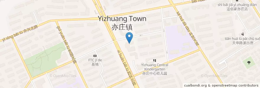 Mapa de ubicacion de Yizhuang Hospital en China, Beijing, Hebei, Daxing District.